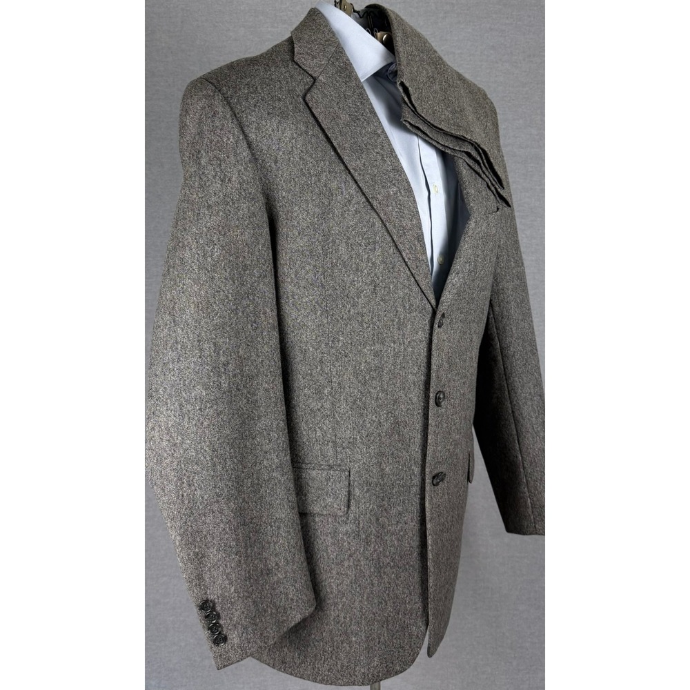Joseph Abboud Saks Fifth Avenue Mens 2pc Suit Grey Wool 40R‎ 33x32 Tweed Blazer